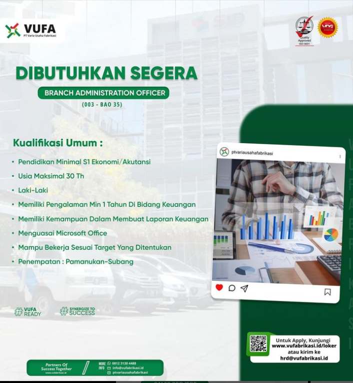 Lowongan Kerja PT Varia Usaha Fabrikasi Pamanukan Subang