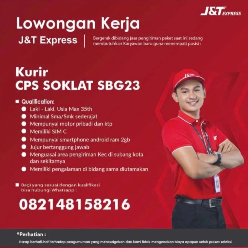Lowongan Kerja J&T Express Subang