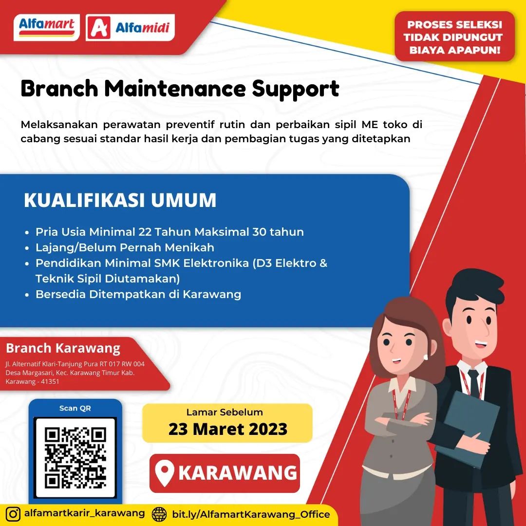 Lowongan Kerja Alfamart Branch Karawang Maret 2023