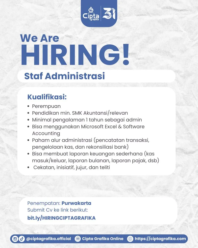 Lowongan Kerja Cipta Grafika Purwakarta