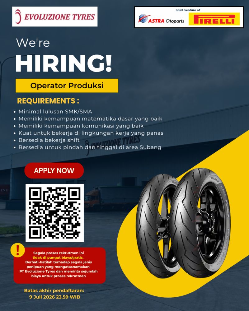 Lowongan Kerja PT Evoluzione Tyres Subang