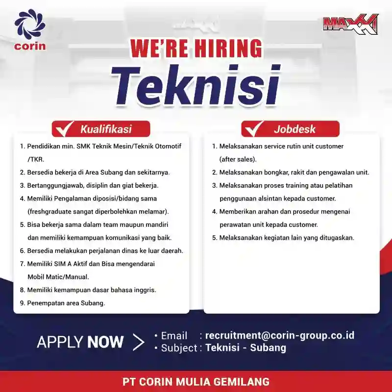 PT Corin Mulia Gemilang (Maxxi Subang)
