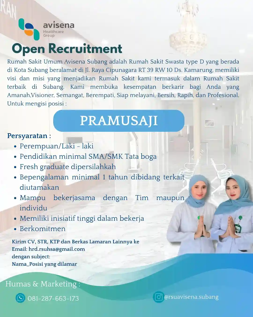 Lowongan Kerja RSU Avisena Subang Terbaru 2026