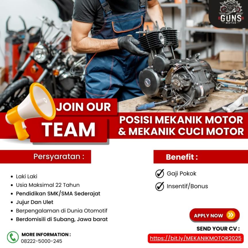 Lowongan Kerja Agus Lio Ban Subang April 2025