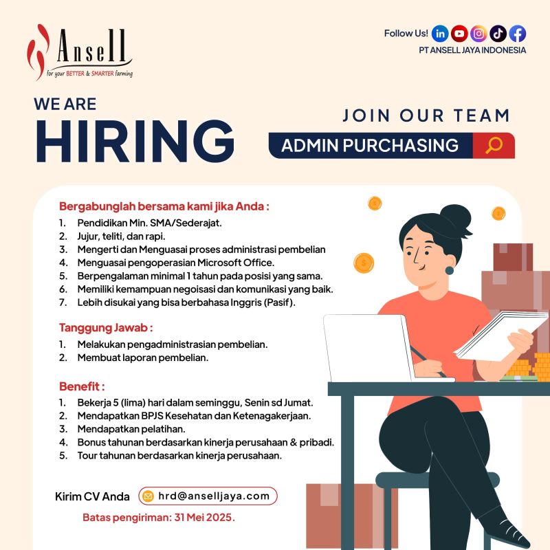 Lowongan Kerja PT Ansell Jaya Indonesia Bandung