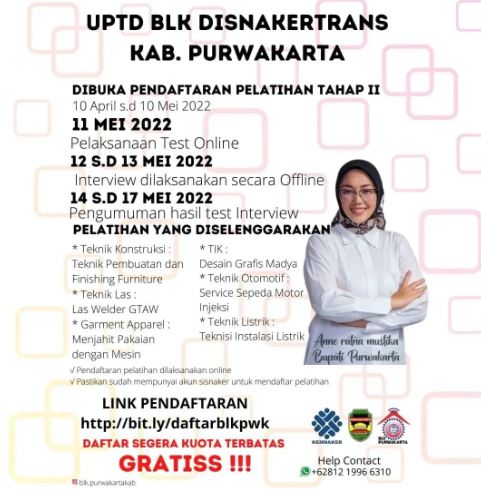 Pelatihan UPTD BLK DISNAKERTRANS Kabupaten Purwakarta Tahap II
