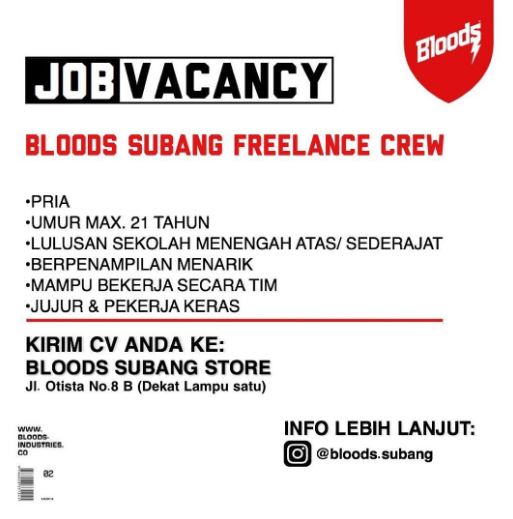 Lowongan Kerja Freelance Blood Store Subang