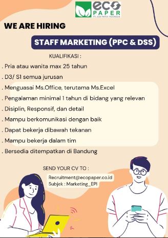 Loker Subang PT Eco Paper Indonesia (Staff Marketing)
